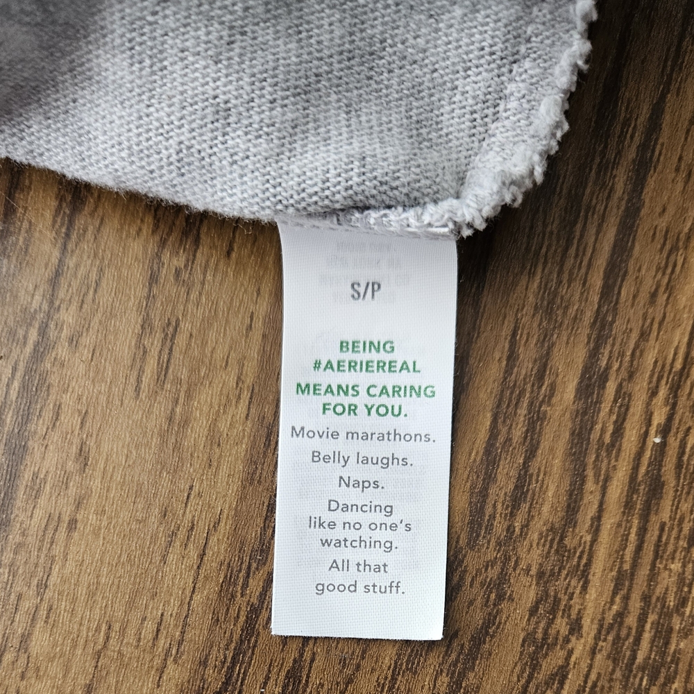 Aerie Heather Gray Short Sleeve Twist Tee - Picture 2 of 4